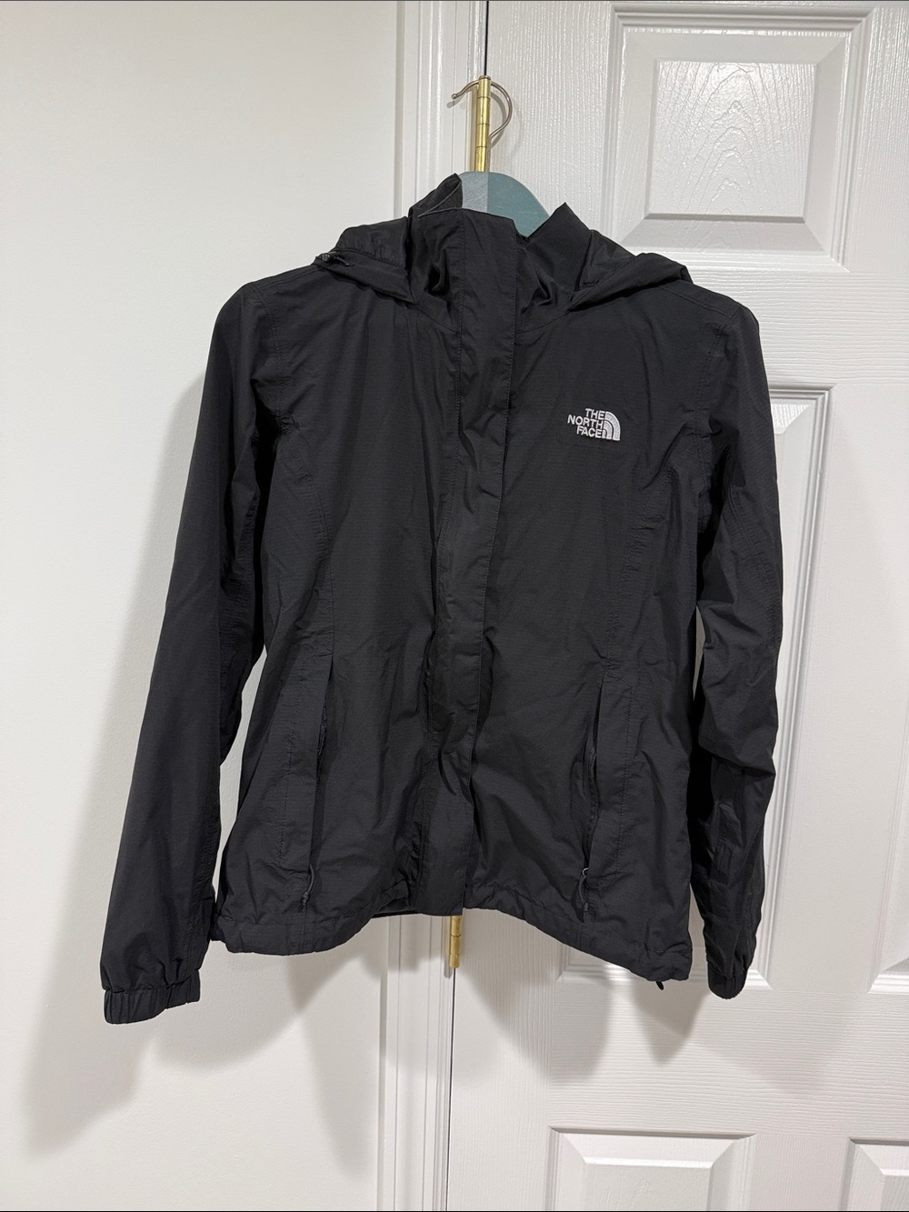 The North Face Black Hooded Packable Shell Jacket